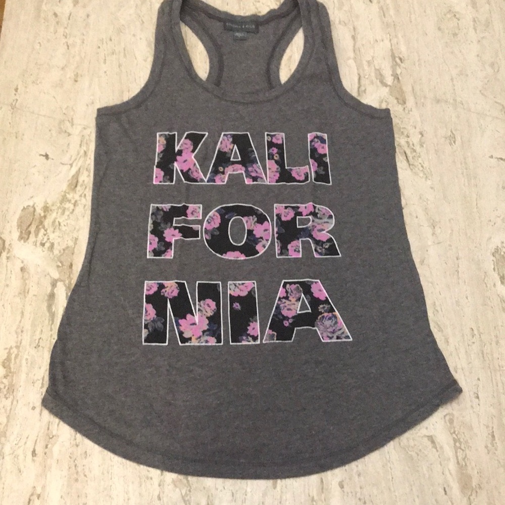 Gentle used-Kendall and Kylie Kalifornia Floral Racer-back Tank Top Shirt